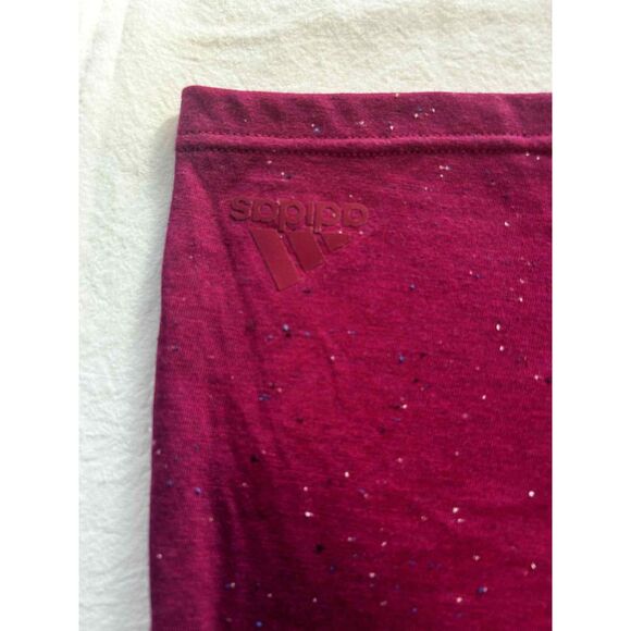 Adidas Womens XS Burgundy Speckle Logo Muscle Tank Top End Plastic Waste - Picture 3 of 4